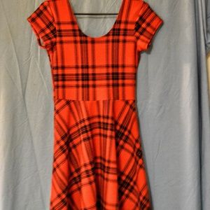 Red and Black Plaid Dress